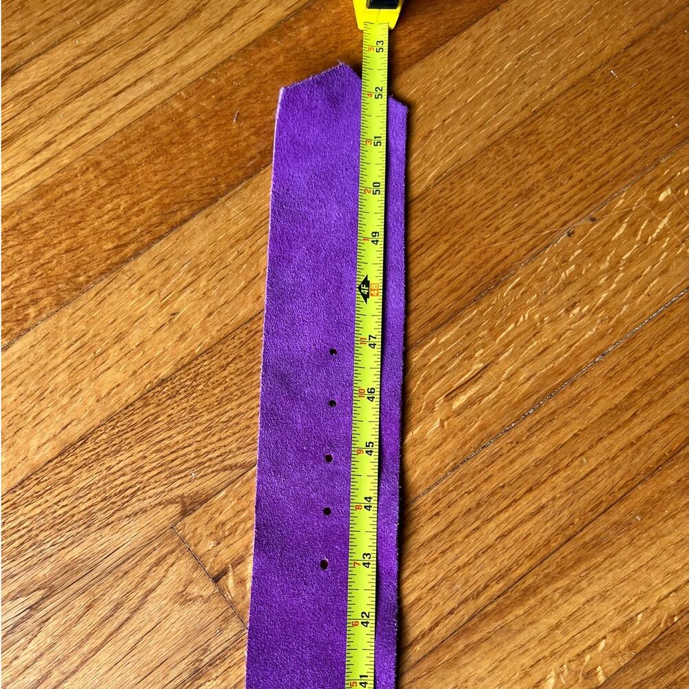 80s 90s Vintage Purple Suede Wide Belt Plus Size 43-47" - Picture 4 of 5